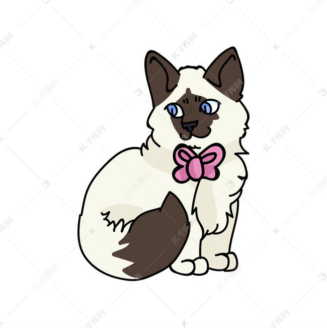 可爱的卡通娃娃小猫 有粉红色的弓形倾向 为宠物猫爱好者培育纯种猫咪 纯正家猫为宠物客厅插图吉祥物 分离的猫科动物的家 Eps 10 素材图片免费下载 高清卡通手绘psd 千库网 图片编号