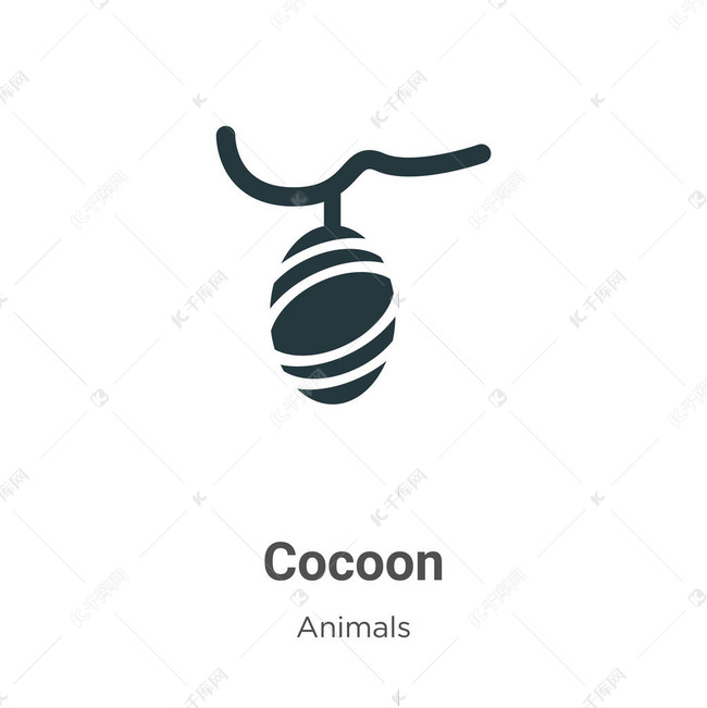茧矢量图标白色背景用于移动概