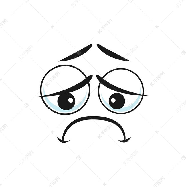 沮丧悲伤不安表情符号表情符号孤立图标。素材图片免费下载-千库网