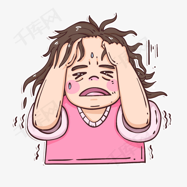 紧张慌张焦虑焦躁表情包素材图片免费下载-千库网