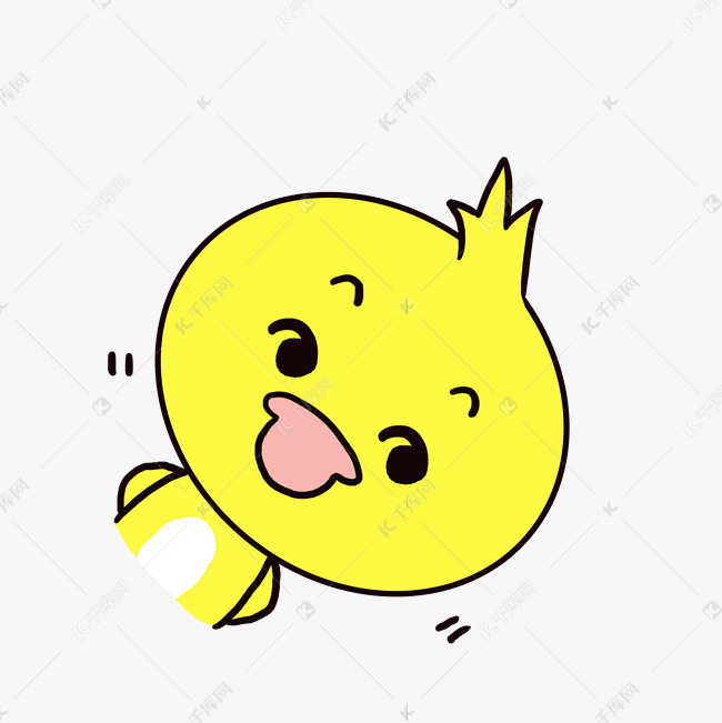 q版可爱卡通歪头小动物表情包小鸭子偷看