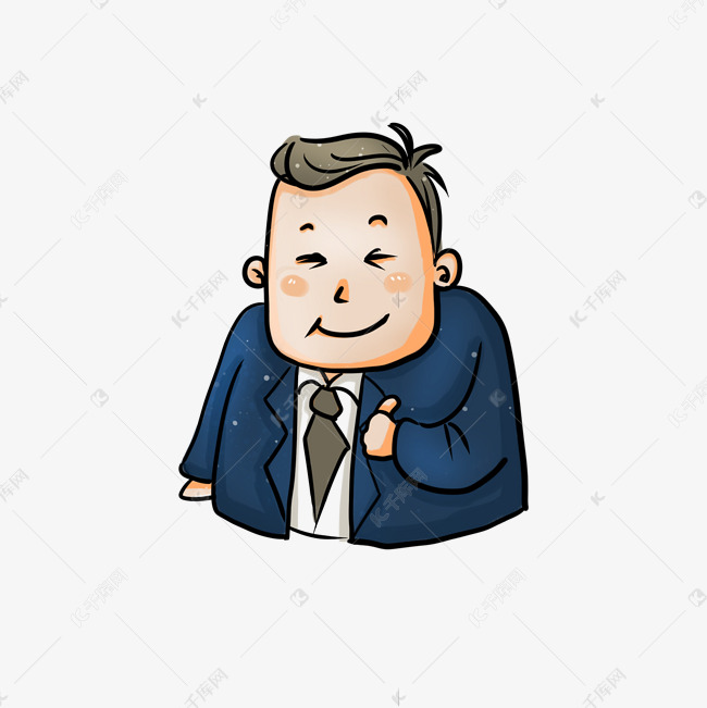 卡通可爱的老板点赞素材图片免费下载-千库网