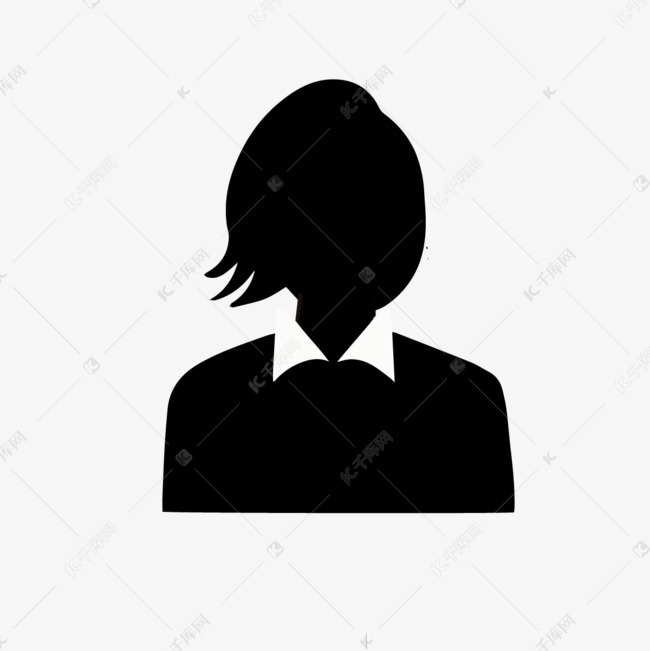 剪影头像商务短发女生神秘人