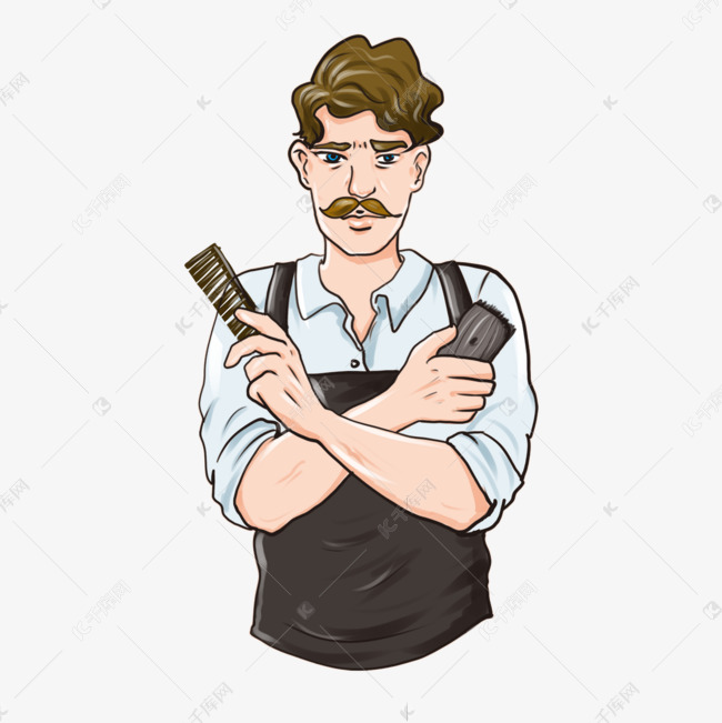 理发师人物波普艺术美漫风格