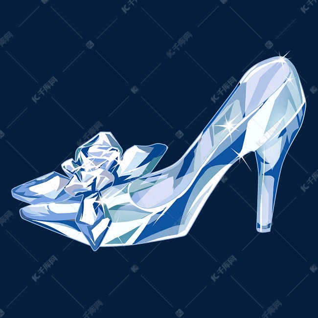 女士高跟鞋蓝色水晶鞋素材图片免费下载-千库网
