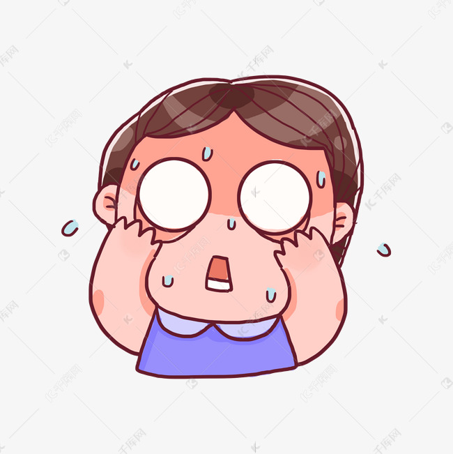 流汗紧张慌张表情包素材图片免费下载-千库网