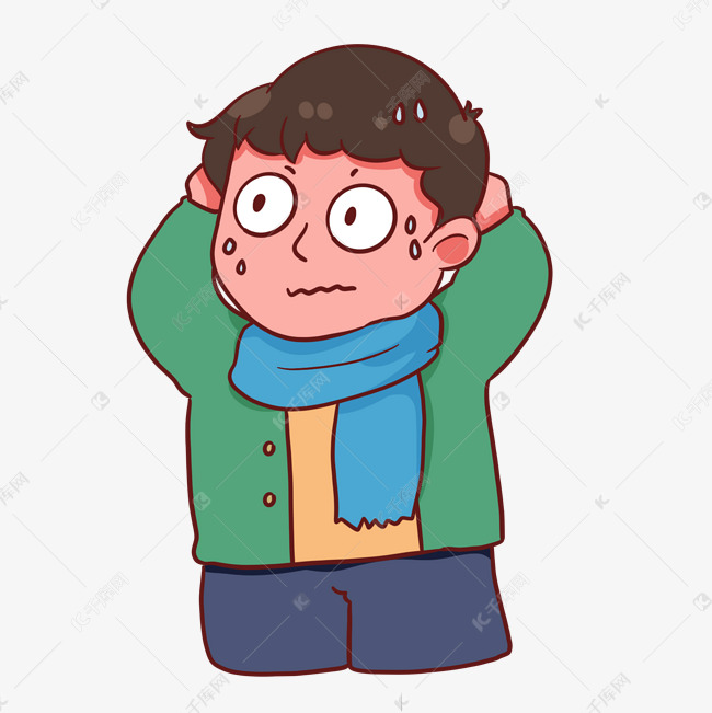 紧张慌张表情包男孩素材图片免费下载-千库网