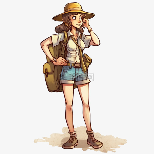 卡通休闲旅游人物素材图片免费下载-千库网