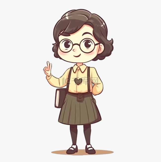 卡通人物小学老师素材图片免费下载-千库网