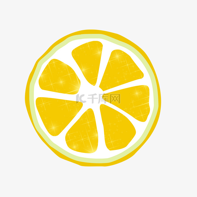 黄色扁平化柠檬食物元素