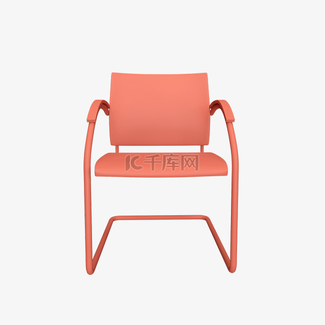 珊瑚红立体椅子装饰