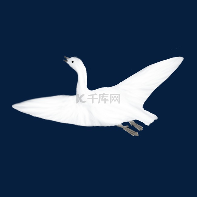 手绘中国风动物水墨画天鹅PNG