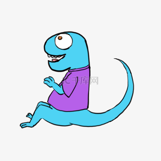 侏罗纪地球生命动物蓝色卡通小恐