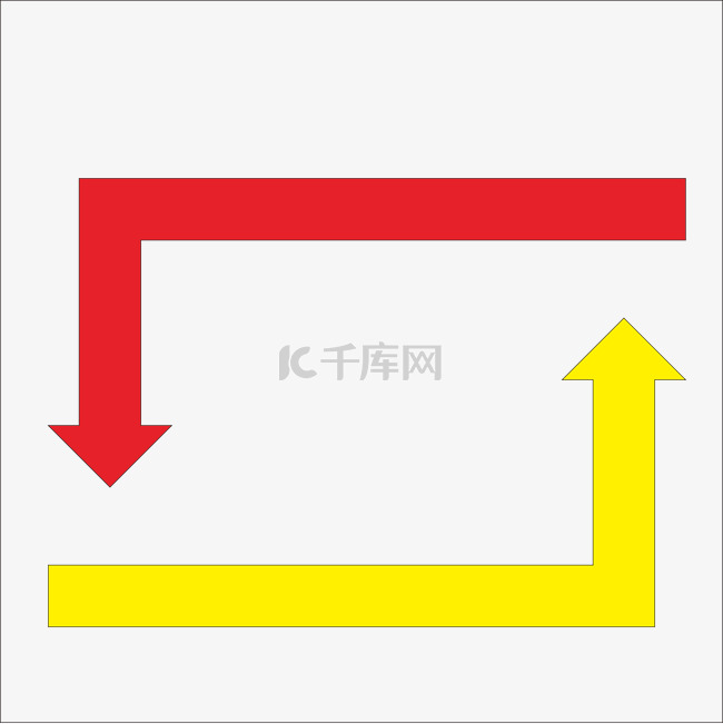 红色黄色循环箭头插画