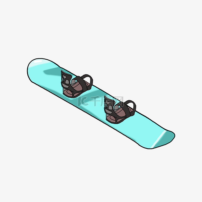 手绘滑雪板单板插画