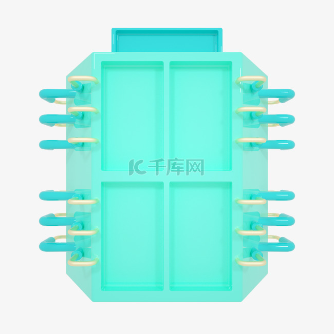 C4D青色立体电商淘宝产品框产