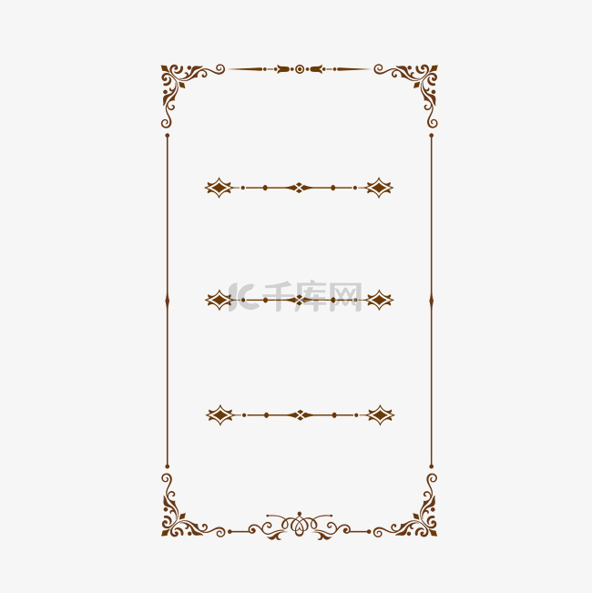 褐色矢量欧式风格边框元素