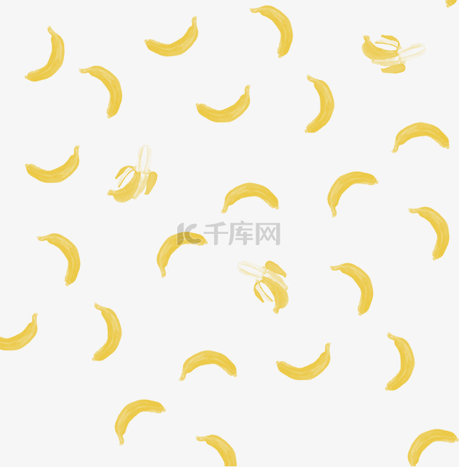 清新手绘香蕉背景图案