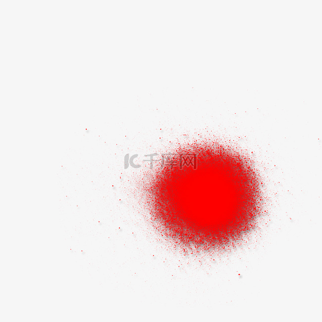 水彩红色艺术圆球