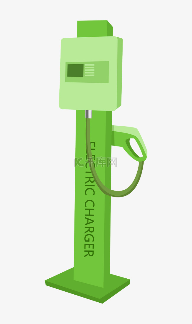 绿色环保充电设备插画