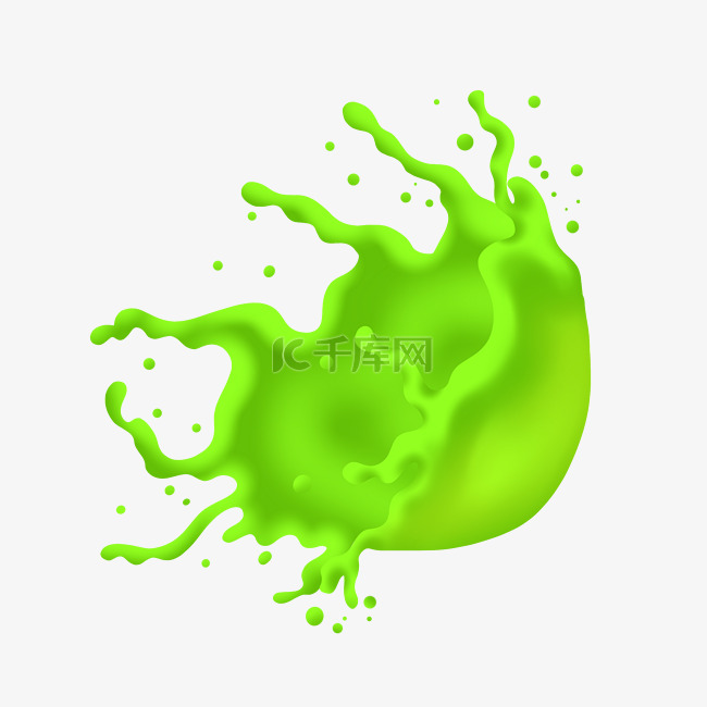 绿色液体喷溅插画
