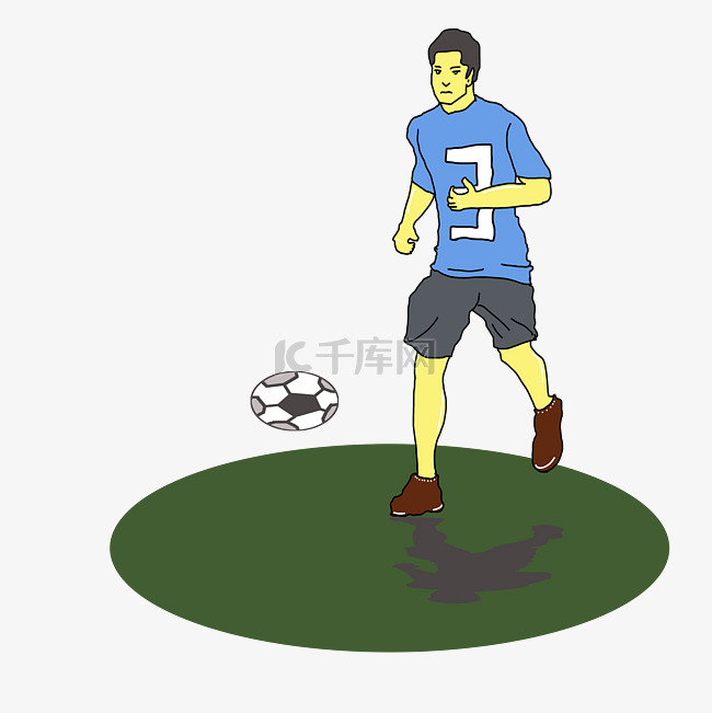 世界杯足球比赛卡通手绘对抗训练