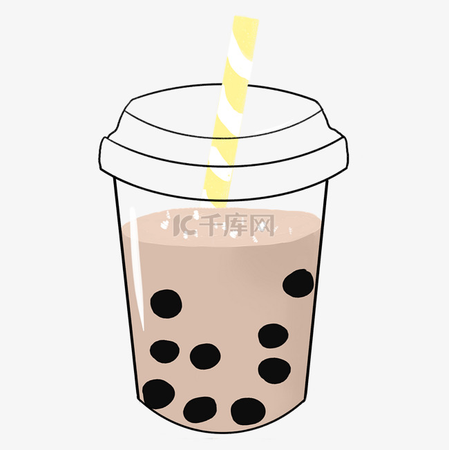 创意奶茶手绘插画