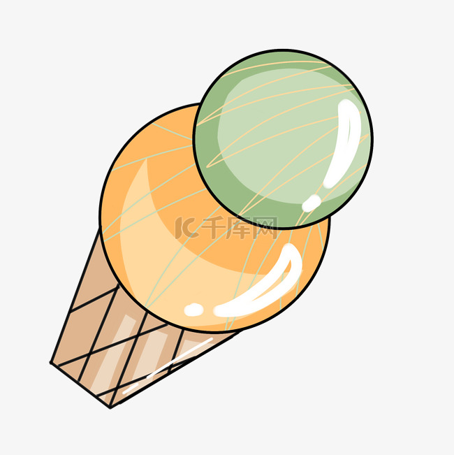 冰淇淋球甜筒