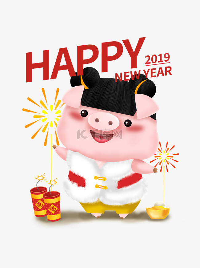 新年可爱猪立体IP卡通形象福娃