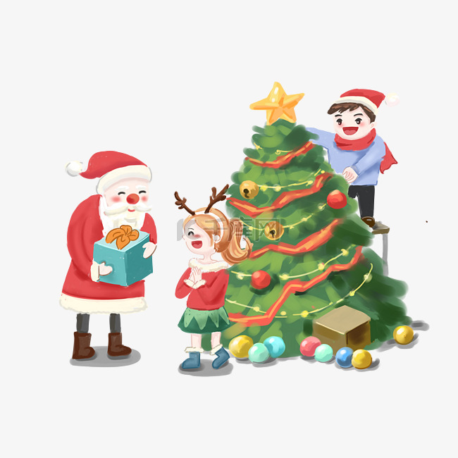 圣诞快乐礼物插画