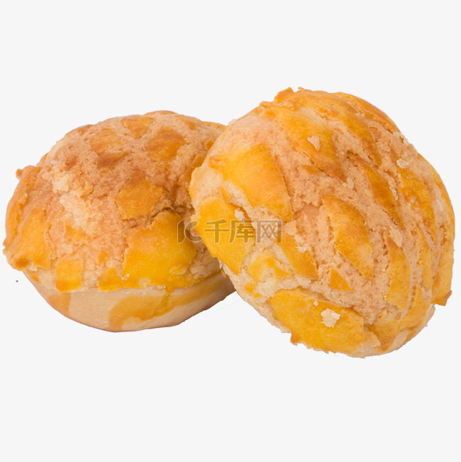 两个金黄色的美食饼干