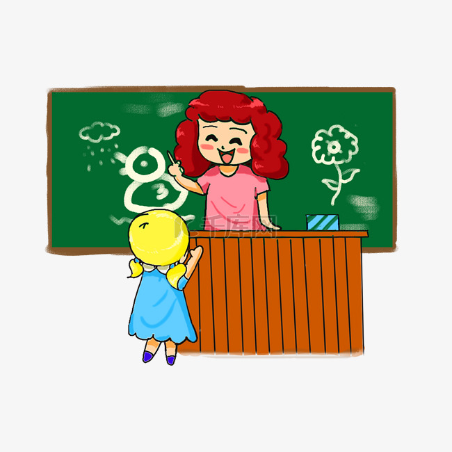 教师节手绘卡通免抠元素老师和学