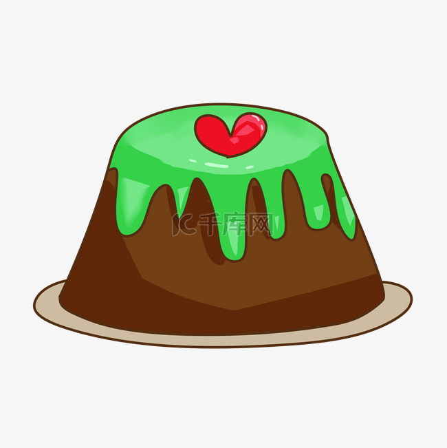 卡通巧克力蛋糕插画