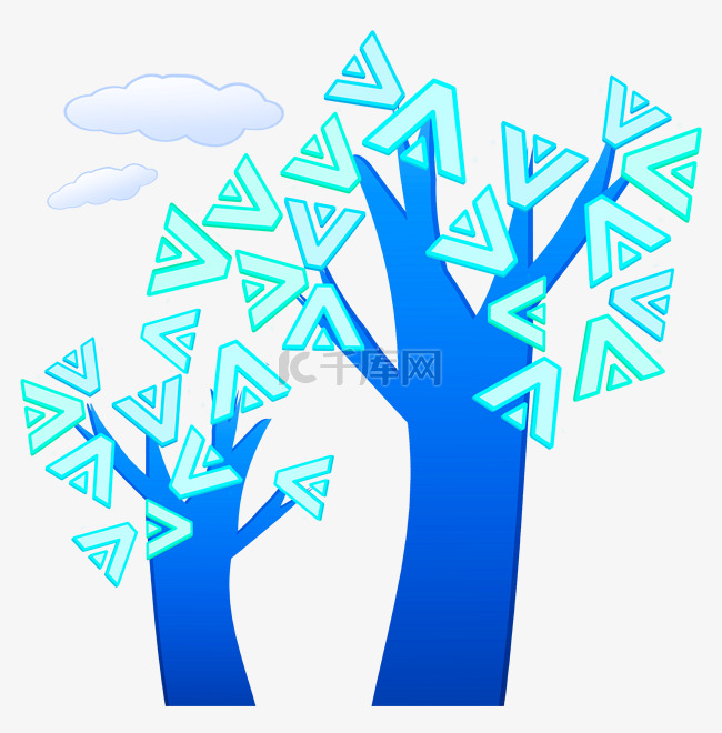 创意抽象树木插画