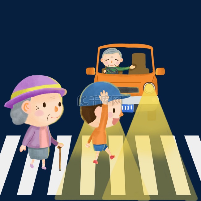 交通安全日遵守交通规则的孩子卡
