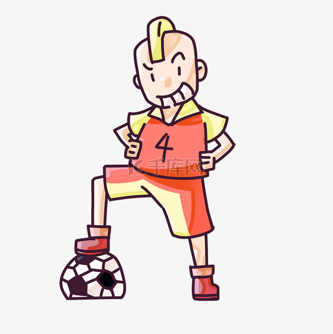 踢足球的小男孩 