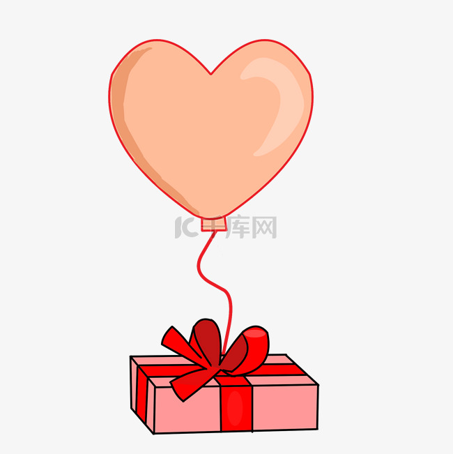 情人节气球和礼盒