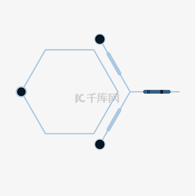 科技感圆形线条正六边形几何效果