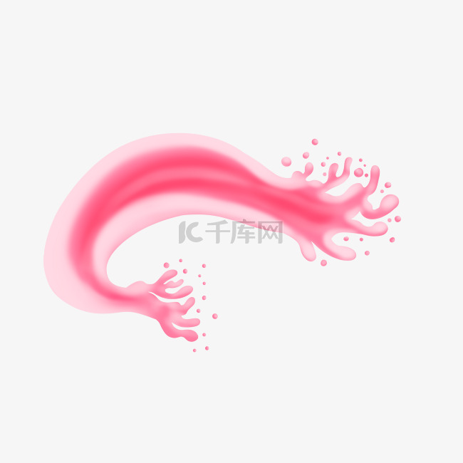 粉色的飞溅的液体