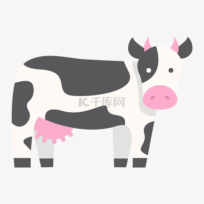 卡通矢量可爱奶牛