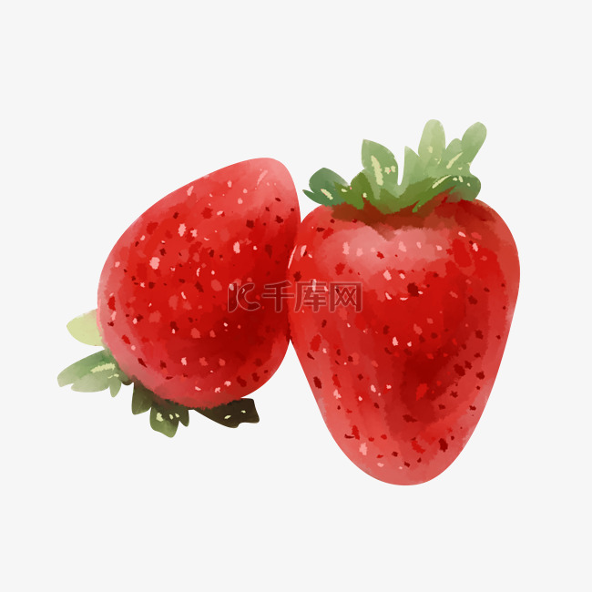 立体草莓手绘插画