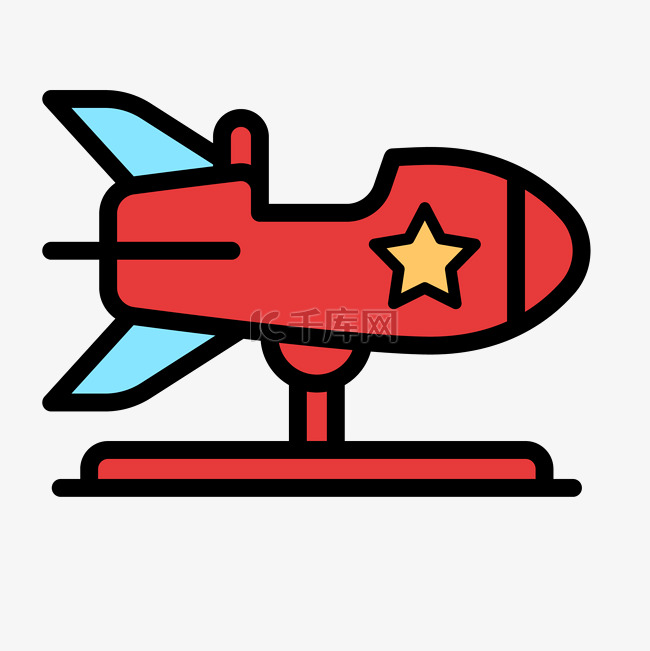 红色飞机图标 