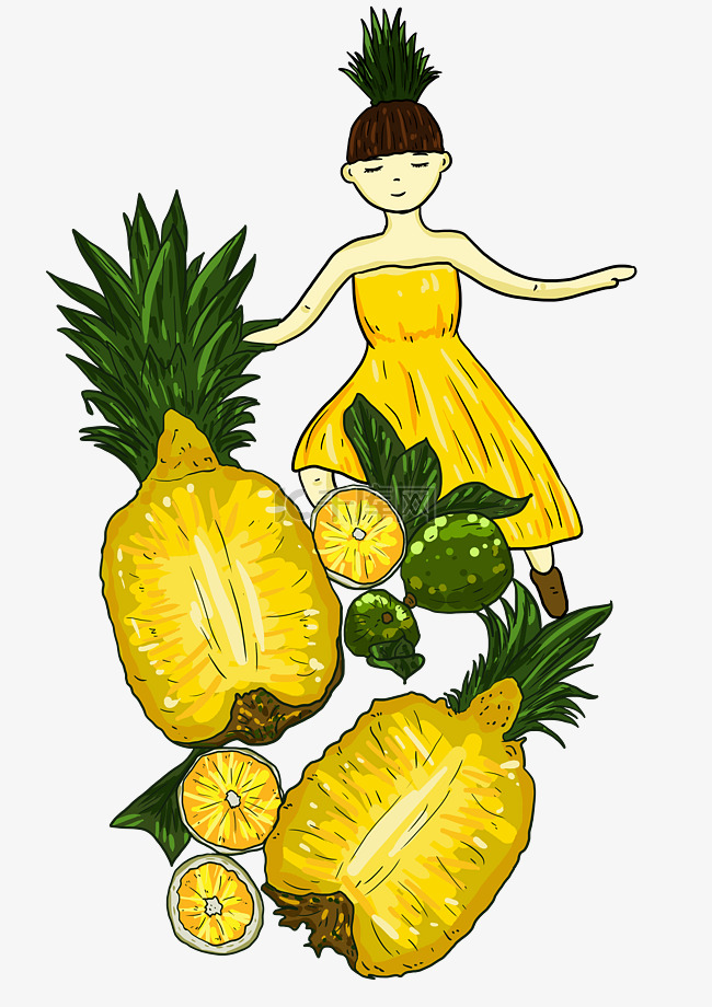 水果菠萝女孩