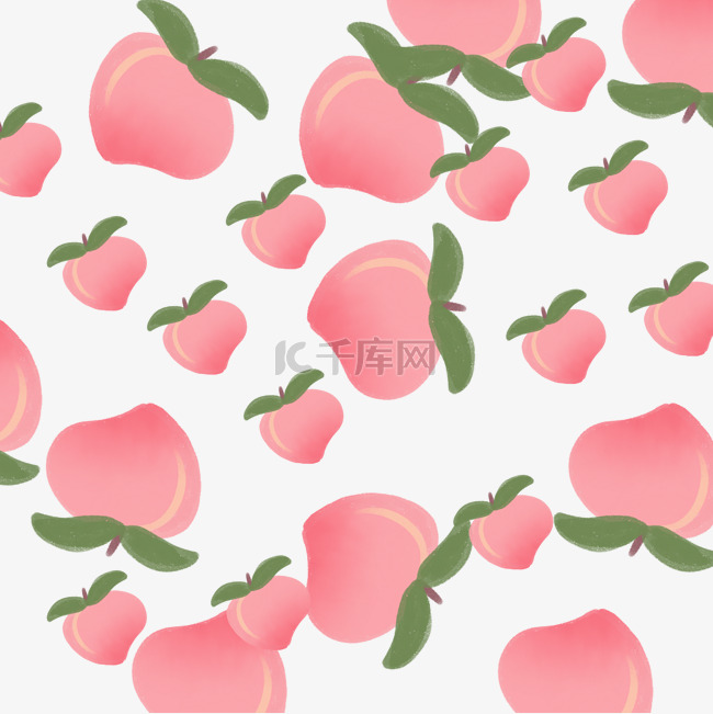 粉色桃子背景水彩图