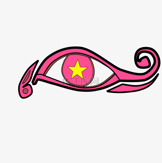 粉色眼睛标志插图