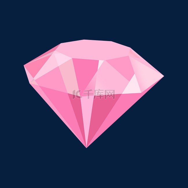 立体粉色的宝石插画