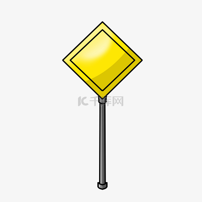 交通安全黄色的路障插画