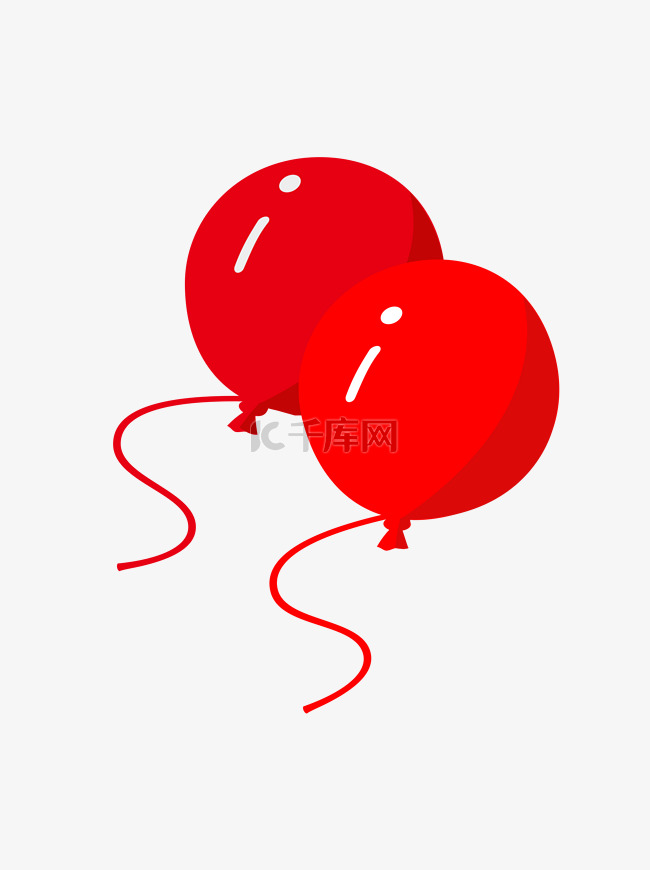 简约国庆红色椭圆卡通气球