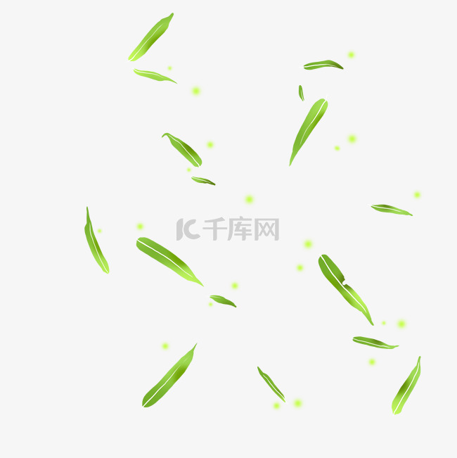 竹叶漂浮素材PNG