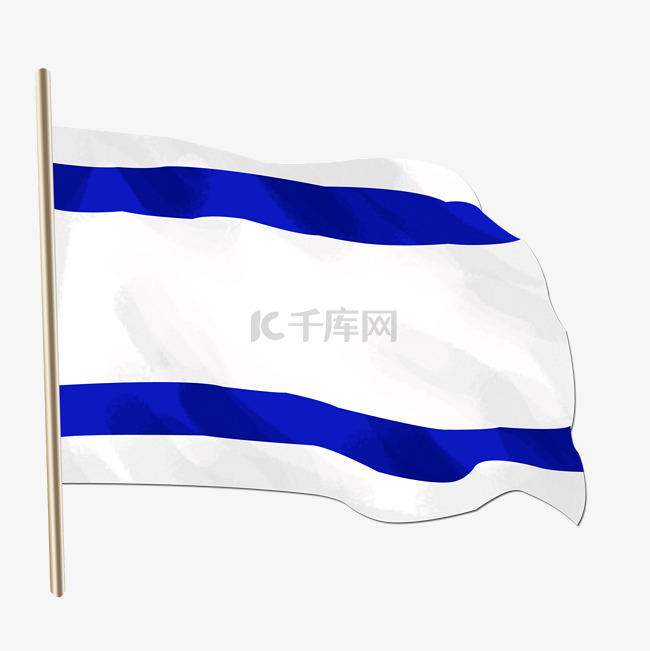 蓝白色飘扬的旗帜